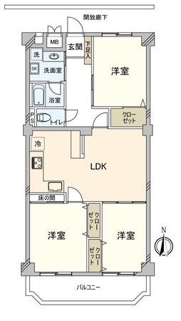 みゆきパークマンション A棟 間取図(平面図) みゆきパークマンション A棟 間取図(平面図)