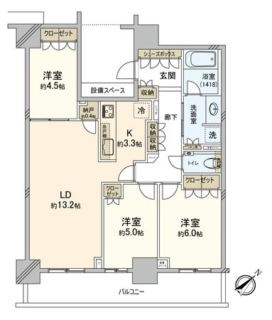 hitoto広島TheTower 間取図(平面図) hitoto広島TheTower 間取図(平面図)