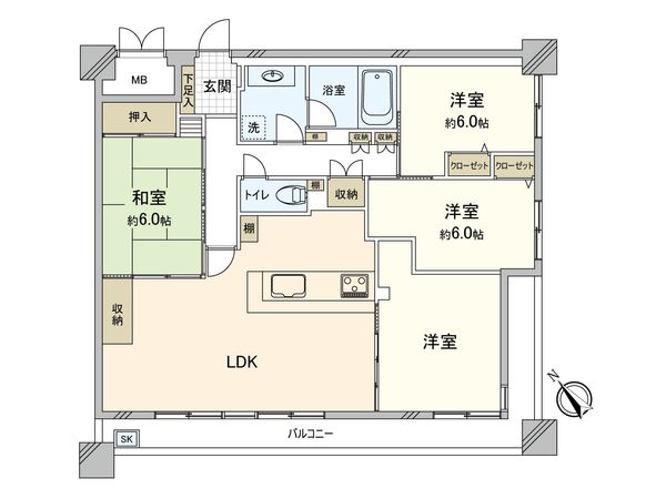 レクレヴァンデュール呉駅南 間取図(平面図) レクレヴァンデュール呉駅南 間取図(平面図)