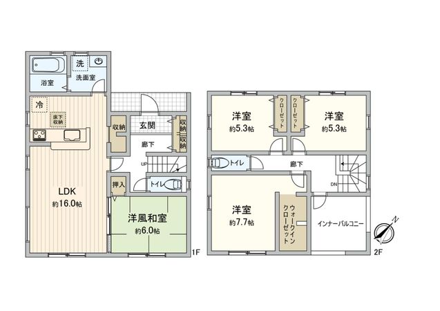 リーブルガーデン倉敷市東富井第3 1号棟 間取図