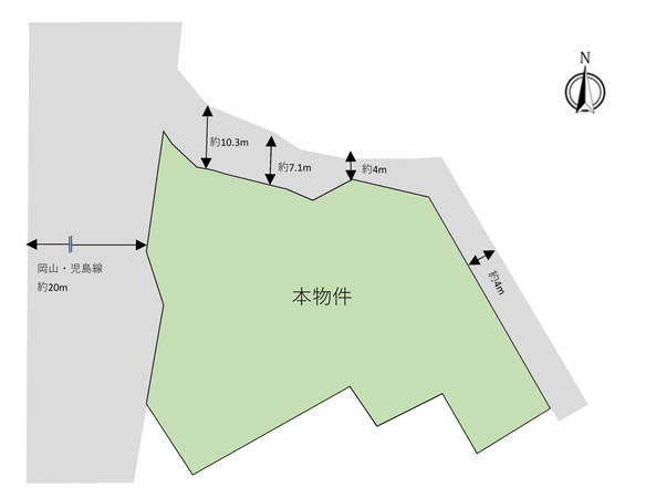 倉敷市児島下の町四丁目所在土地 地形図