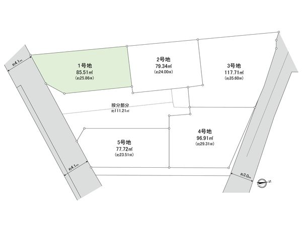 府中町桃山二丁目 土地 NO.1 区画図 府中町桃山二丁目 土地 NO.1 区画図