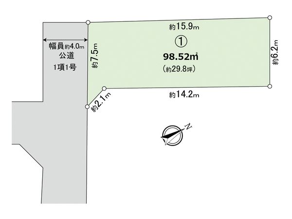 福島町2丁目 1区画 区画図 福島町2丁目 1区画 区画図