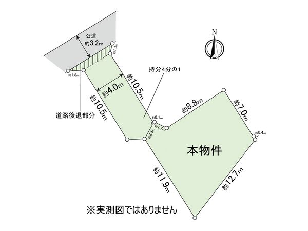 牛田南2丁目古家付土地 区画図 牛田南2丁目古家付土地 区画図