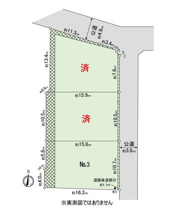牛田東3丁目土地【Nо,3】 区画図 牛田東3丁目土地【Nо,3】 区画図