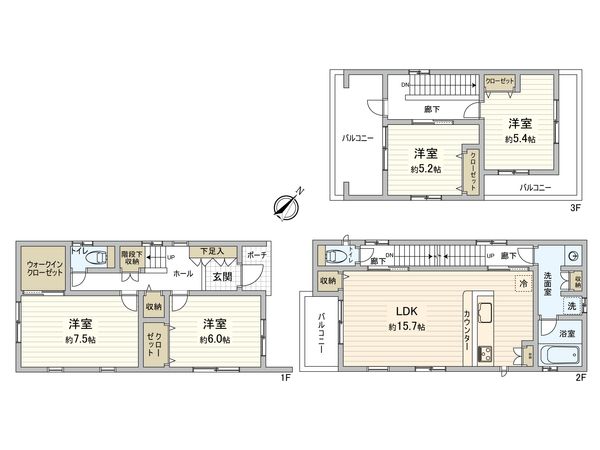 海田町大立町新築戸建 間取図(平面図) 海田町大立町新築戸建 間取図(平面図)