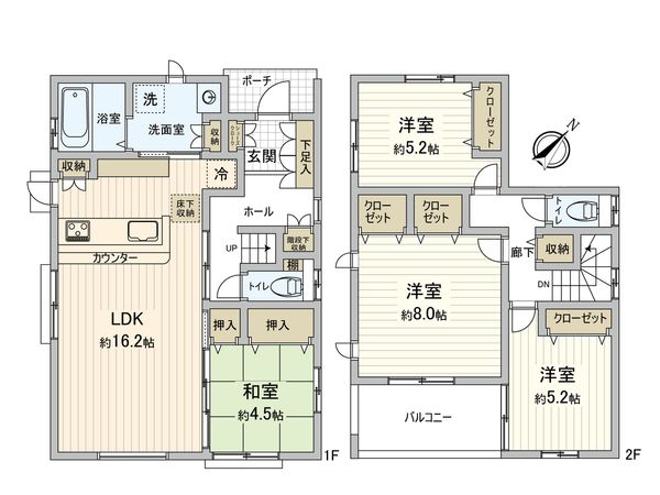 中野四丁目 新築戸建 4号棟 間取図(平面図) 中野四丁目 新築戸建 4号棟 間取図(平面図)