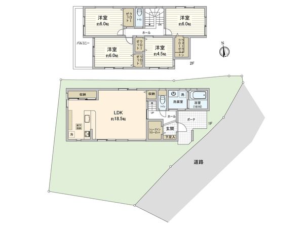 仁保1丁目 新築戸建 間取図(平面図) 仁保1丁目 新築戸建 間取図(平面図)