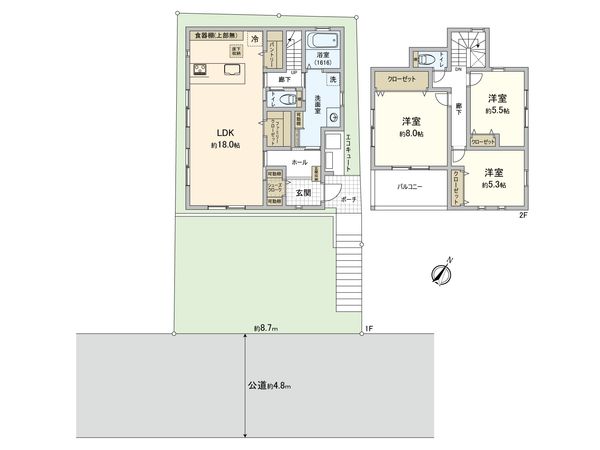 城ケ丘 新築戸建B棟 間取図(平面図)