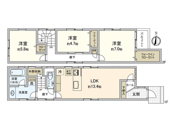安芸郡府中町浜田2丁目№1 間取図(平面図) 安芸郡府中町浜田2丁目№1 間取図(平面図)