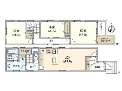 安芸郡府中町浜田2丁目№1 間取図(平面図)