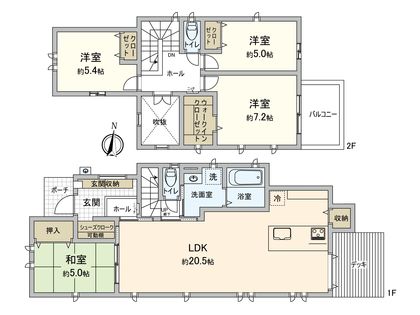 堀越三丁目 新築戸建 間取図(平面図)