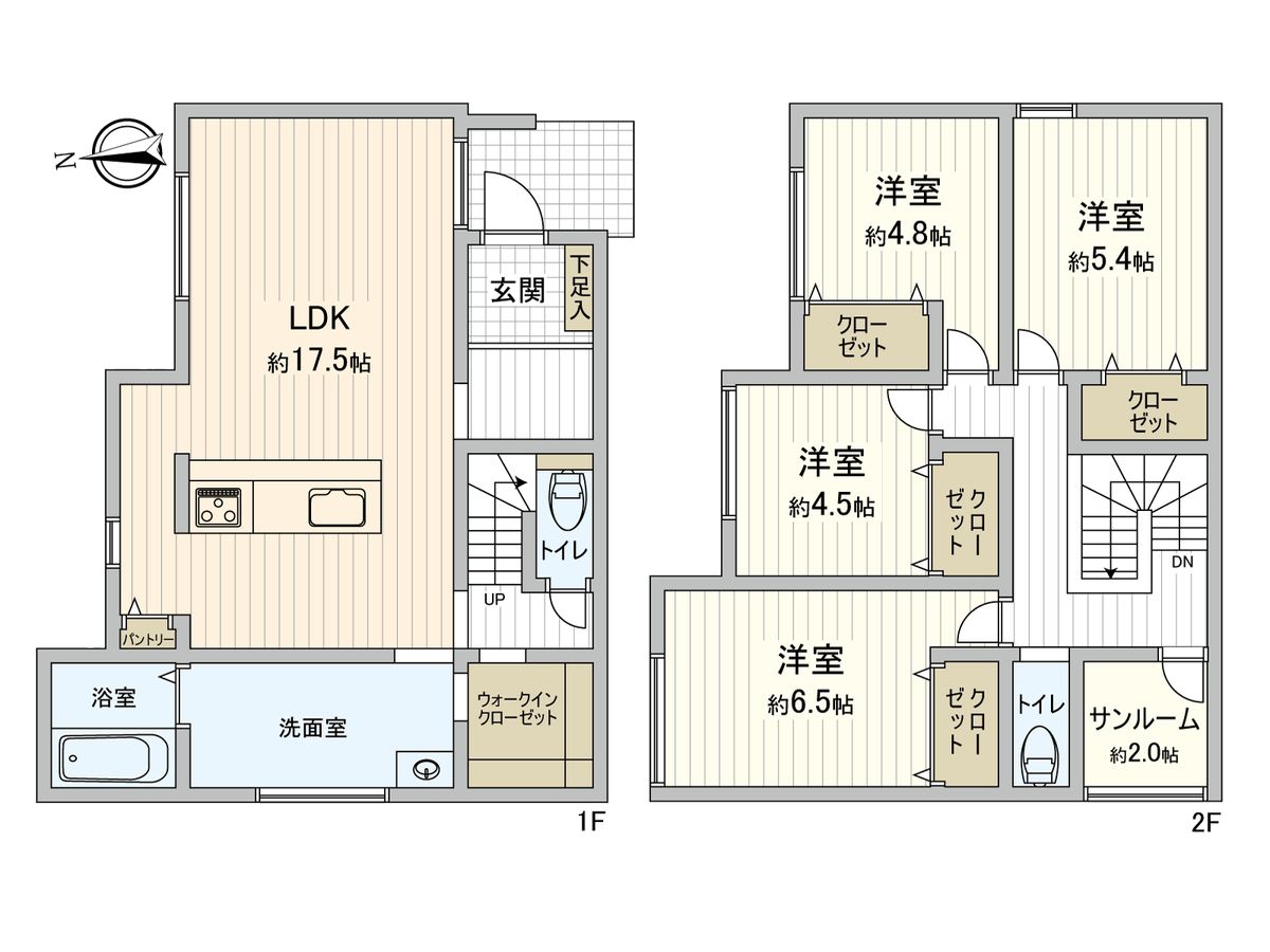 中山中町新築戸建 No.2 間取図(平面図) 間取図(平面図)