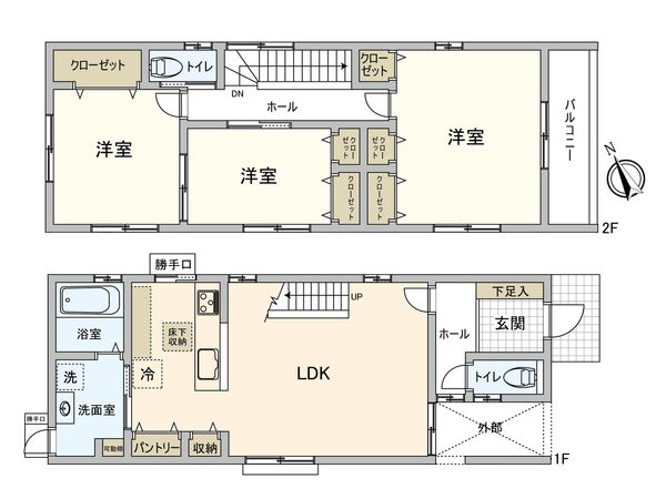 馬木3丁目 B棟 間取図(平面図) 馬木3丁目 B棟 間取図(平面図)