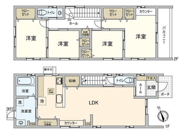 馬木3丁目 A棟 間取図(平面図) 馬木3丁目 A棟 間取図(平面図)