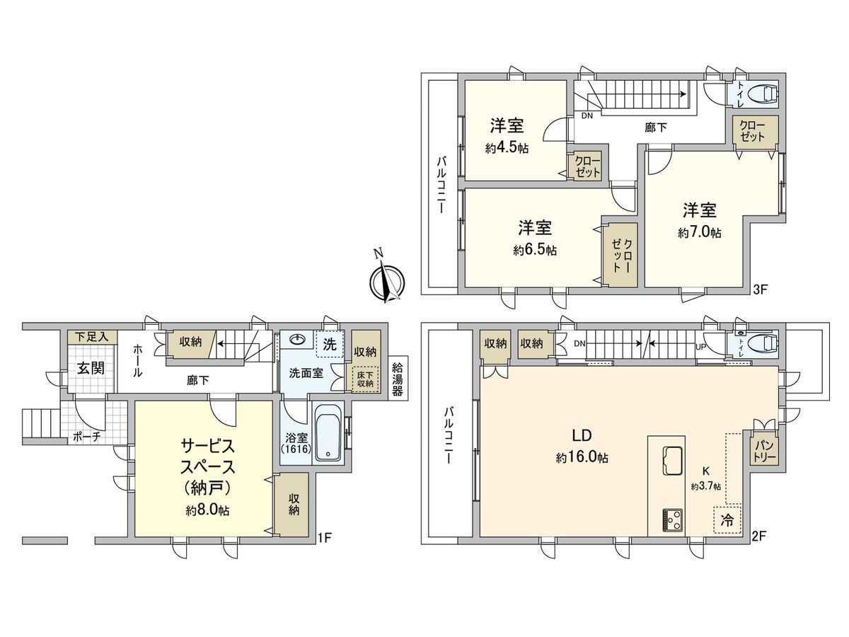 鹿籠2丁目戸建て B 間取図(平面図) 間取図(平面図)