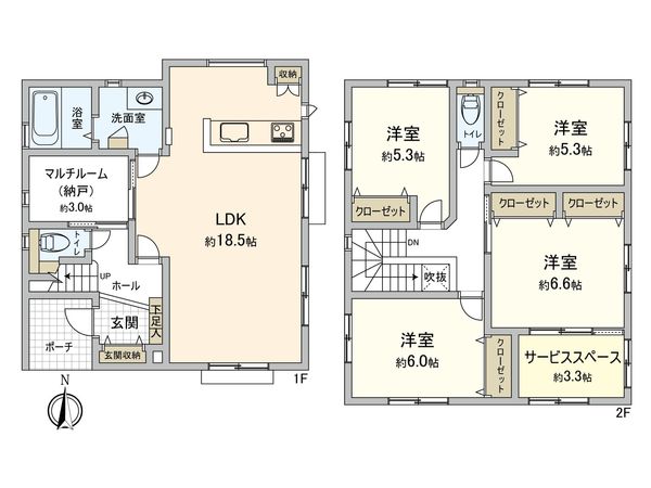カーサヴェルディ馬木3丁目2号棟 間取図(平面図)