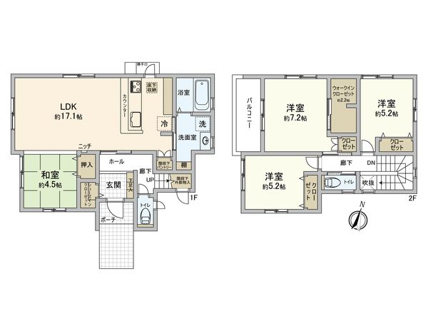 宮の町五丁目新築戸建 間取図(平面図)