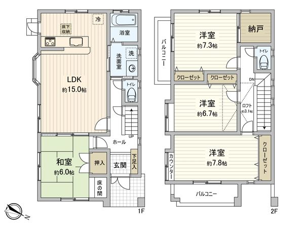 温品7丁目 戸建 間取図(平面図) 温品7丁目 戸建 間取図(平面図)