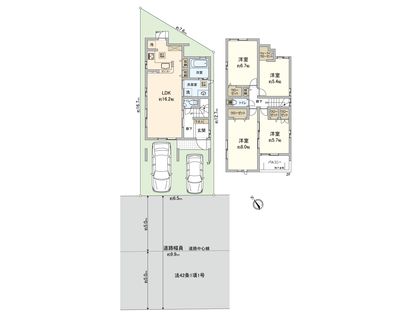 戸坂桜西町 新築№1 間取図(平面図)