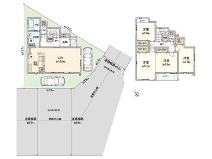 戸坂桜西町 新築№2 間取図(平面図)