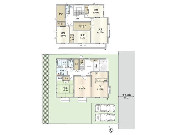 牛田新町四丁目 戸建 間取図(平面図) 牛田新町四丁目 戸建 間取図(平面図)