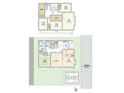牛田新町四丁目 戸建 間取図(平面図)