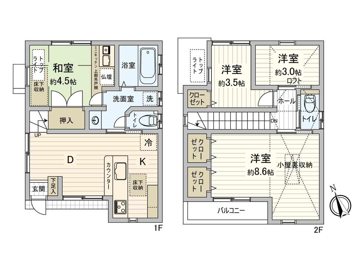 矢賀一丁目 戸建 間取図(平面図) 間取図(平面図)