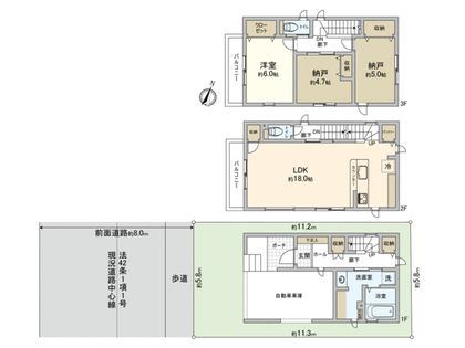 戸坂桜西町 戸建 間取図(平面図)