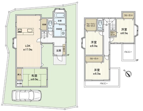 矢賀3丁目 戸建 間取図(平面図) 矢賀3丁目 戸建 間取図(平面図)