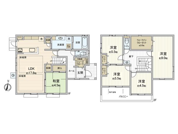 口田南八丁目 戸建 間取図(平面図) 口田南八丁目 戸建 間取図(平面図)