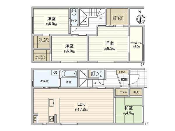本浦町新築戸建 2号棟 間取図(平面図) 本浦町新築戸建 2号棟 間取図(平面図)