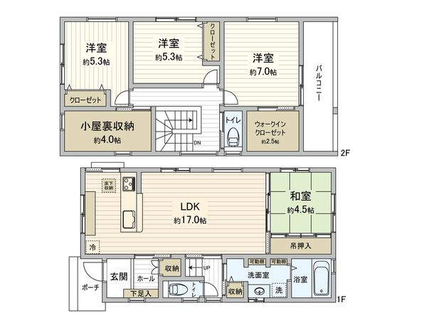 船越2丁目 新築戸建 NO.3 間取図(平面図) 船越2丁目 新築戸建 NO.3 間取図(平面図)