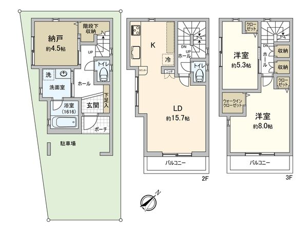 仁保新町一丁目新築戸建 間取図(平面図) 仁保新町一丁目新築戸建 間取図(平面図)