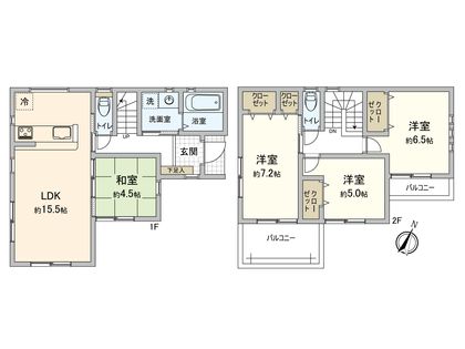 戸坂山崎町 新築戸建 間取図(平面図)