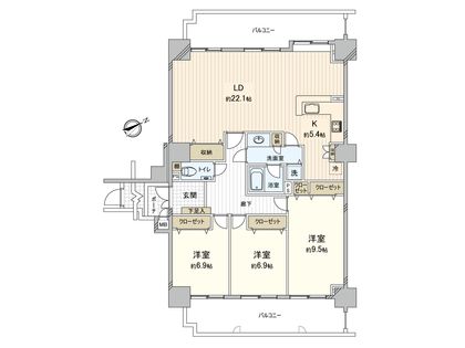サーパス牛田天水苑 間取図(平面図)
