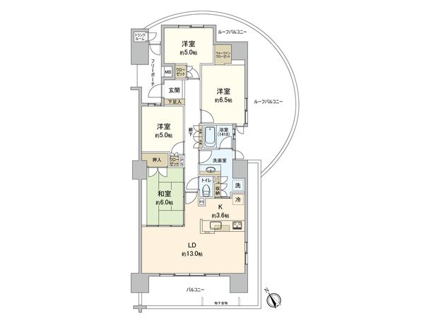 パークグラン縮景園北 間取図(平面図)