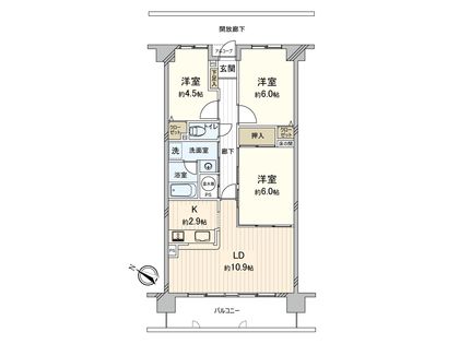 ダイアパレスパークサイド府中 間取図(平面図)