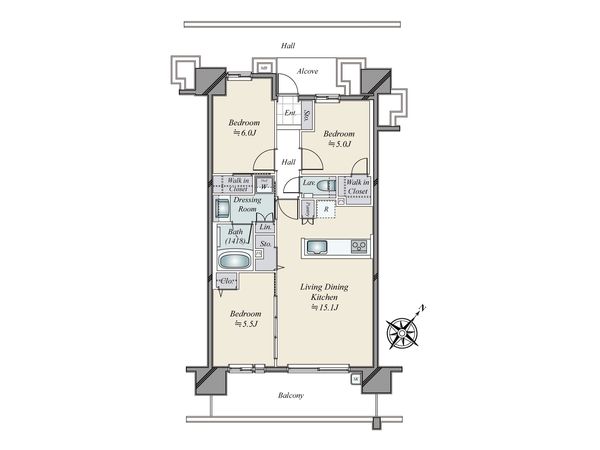 ライオンズ広島グランテラス 間取図(平面図) 間取図(平面図)
