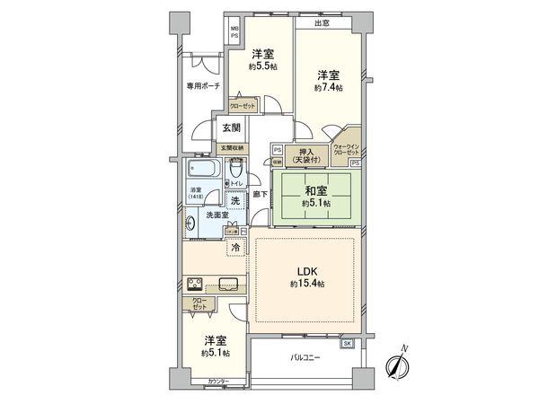 ライオンズヴィアーレ牛田旭 間取図(平面図) ライオンズヴィアーレ牛田旭 間取図(平面図)
