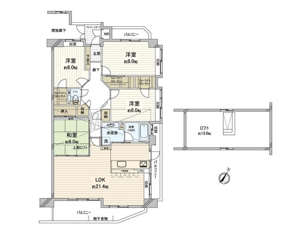フローレンス牛田中グランドアーク 間取図(平面図)
