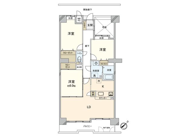 トーカンマンション山根町 センターウィング 間取図(平面図) トーカンマンション山根町 センターウィング 間取図(平面図)