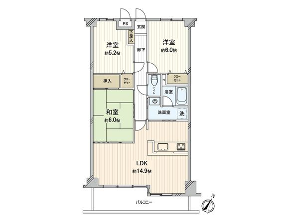 ガーデンビュー中山中 間取図(平面図) ガーデンビュー中山中 間取図(平面図)