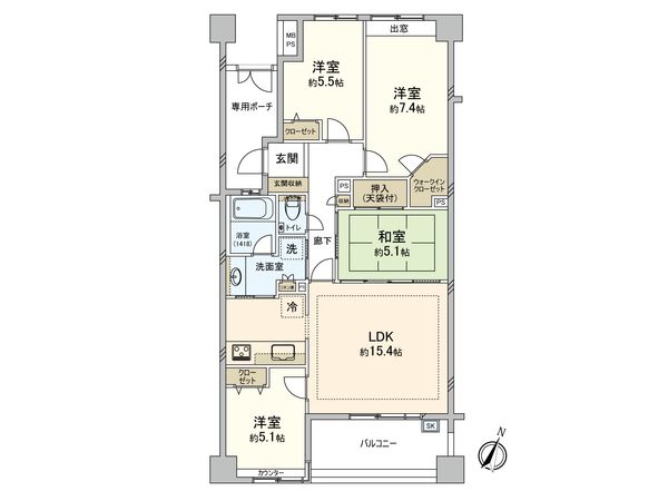 ライオンズヴィアーレ牛田旭 間取図(平面図) 間取図(平面図)