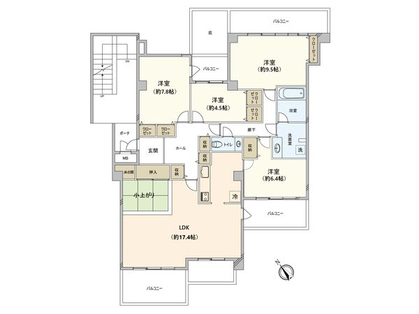 ヴィルヌーブ山根町 間取図(平面図) ヴィルヌーブ山根町 間取図(平面図)