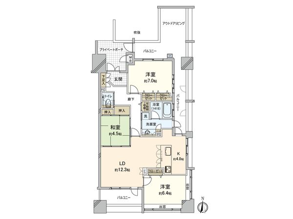 ハウスバーンフリート海田 間取図(平面図) ハウスバーンフリート海田 間取図(平面図)