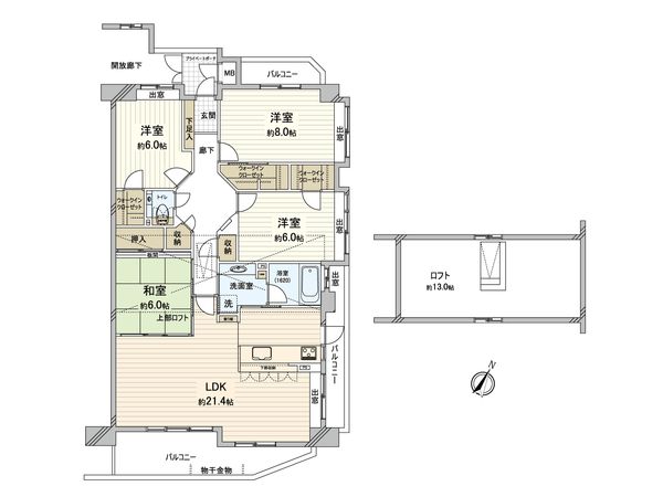 フローレンス牛田中グランドアーク 間取図(平面図) フローレンス牛田中グランドアーク 間取図(平面図)