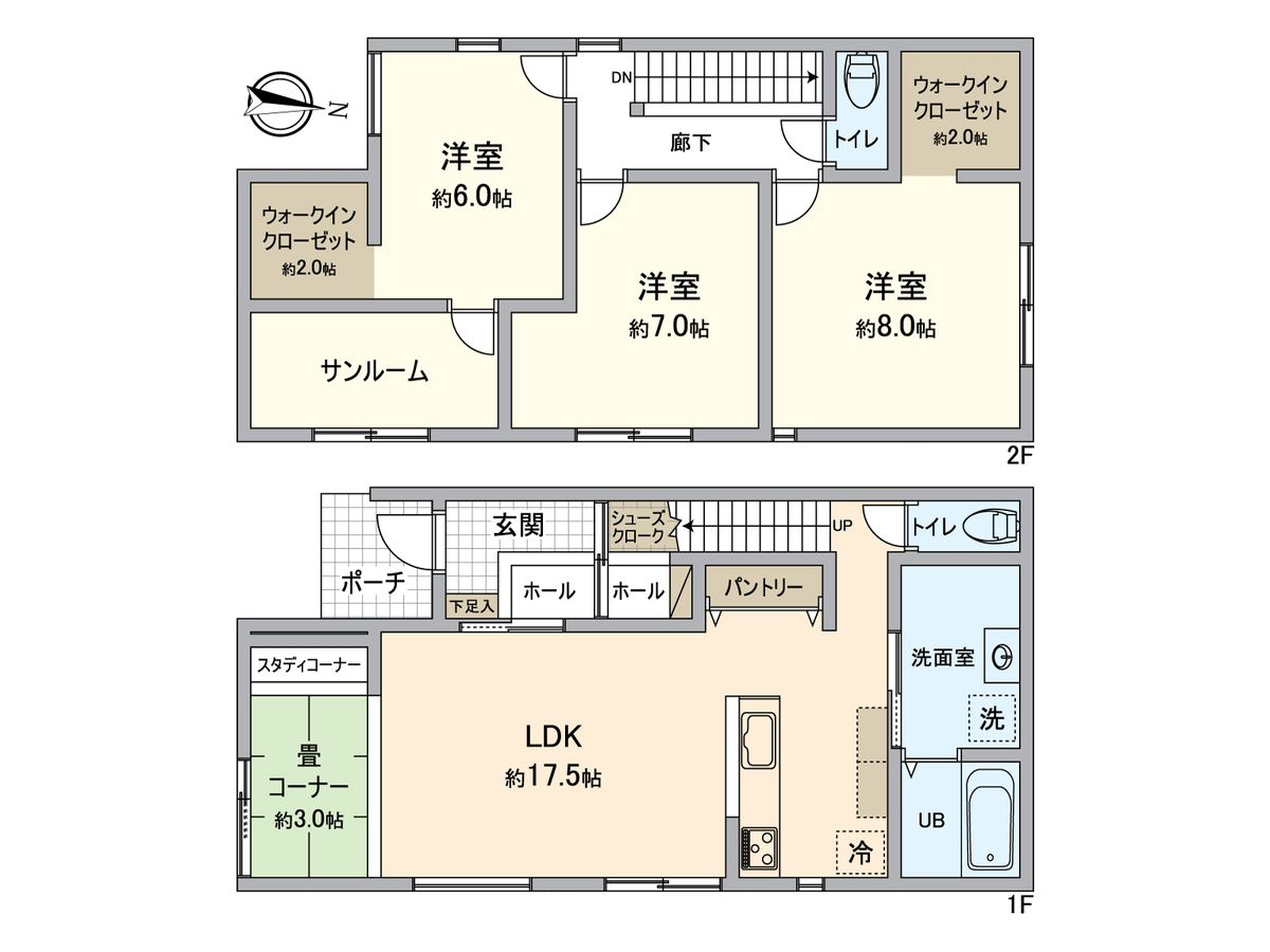 中庄新築1号棟 間取図(平面図) 間取図(平面図)