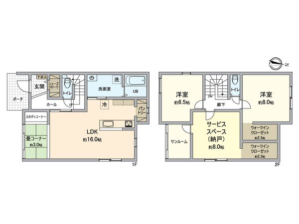 中庄新築2号棟 間取図(平面図) 中庄新築2号棟 間取図(平面図)