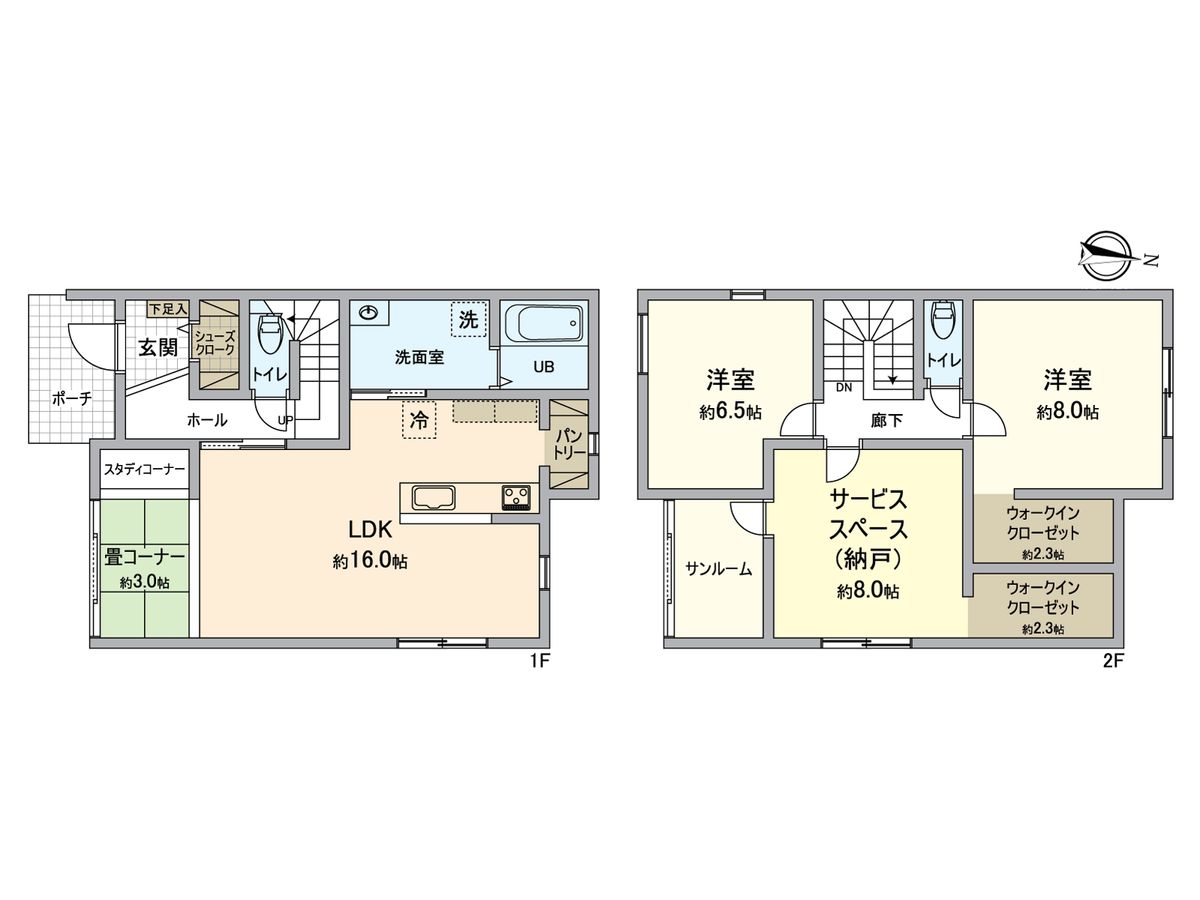 中庄新築2号棟 間取図(平面図) 間取図(平面図)